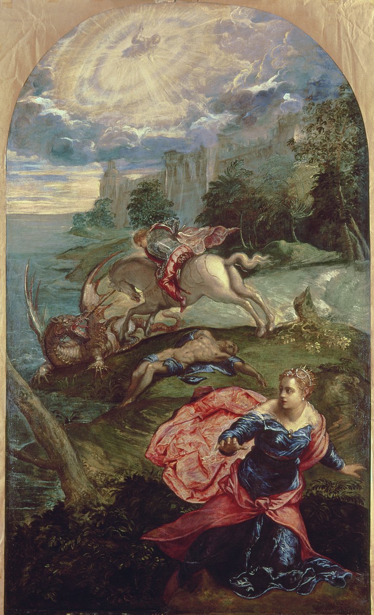 St.George og dragen av Jacopo Robusti Tintoretto