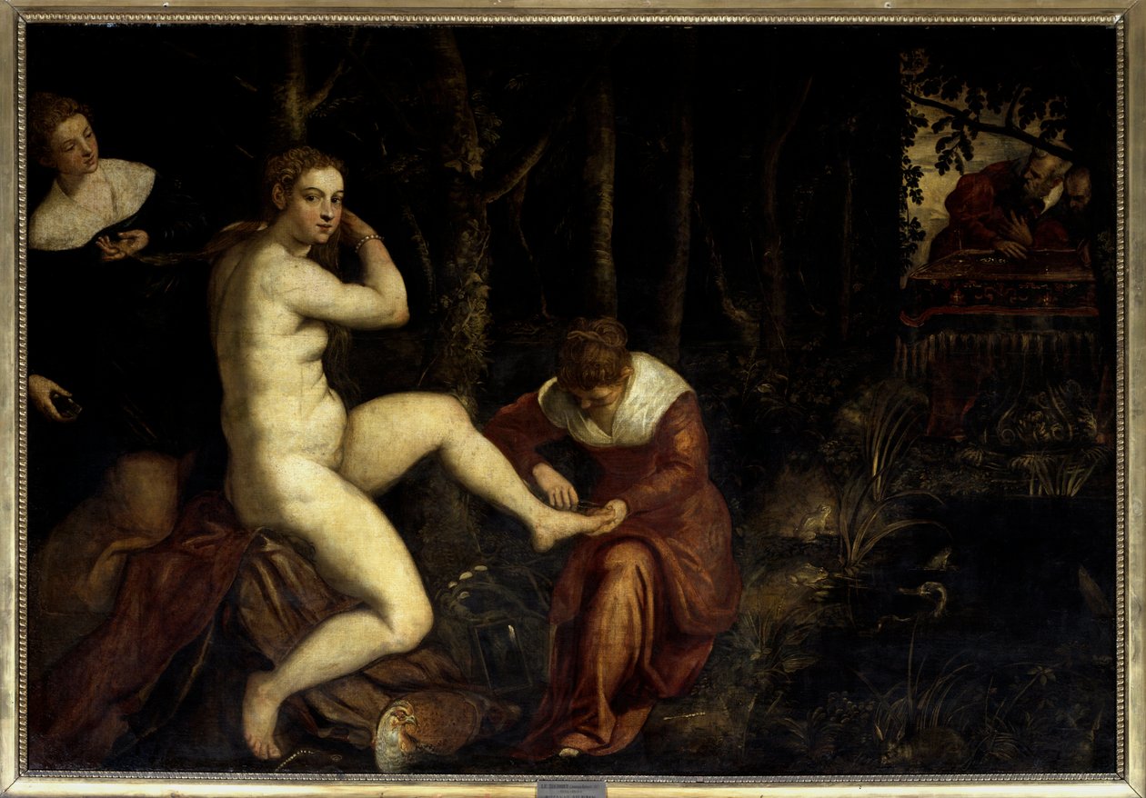 Suzanne i badet Maleri av Jacopo Robusti dit Le Tintoret (Il Tintoretto) (1518-1594) 1500-tallet søn. 1,67x2,38 m Paris, Musée du Louvre av Jacopo Robusti Tintoretto