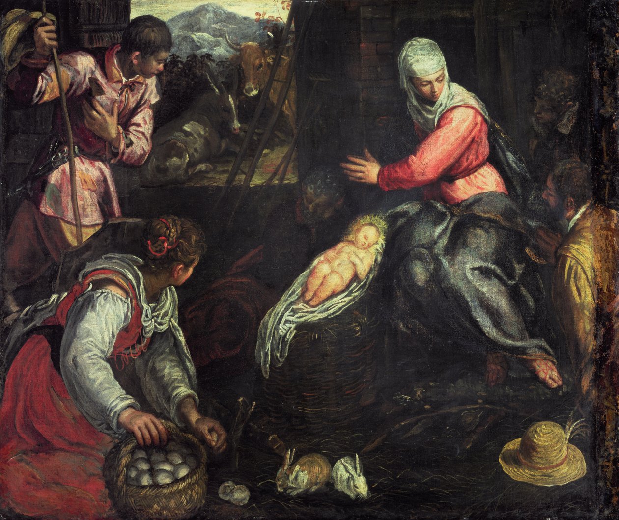 Hyrdenes tilbedelse, ca. 1578 av Jacopo Robusti Tintoretto