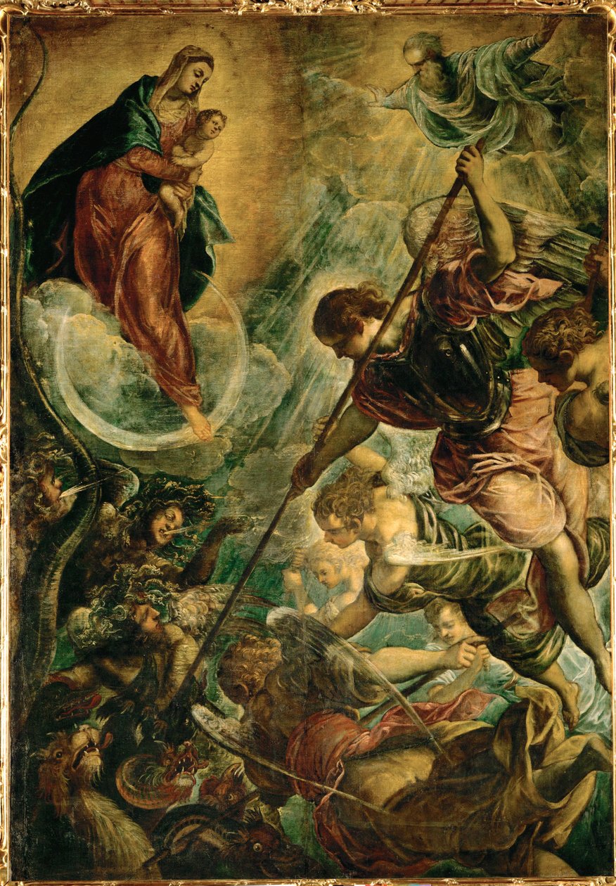 Erkeengelen Mikael bekjemper Satan av Jacopo Robusti Tintoretto