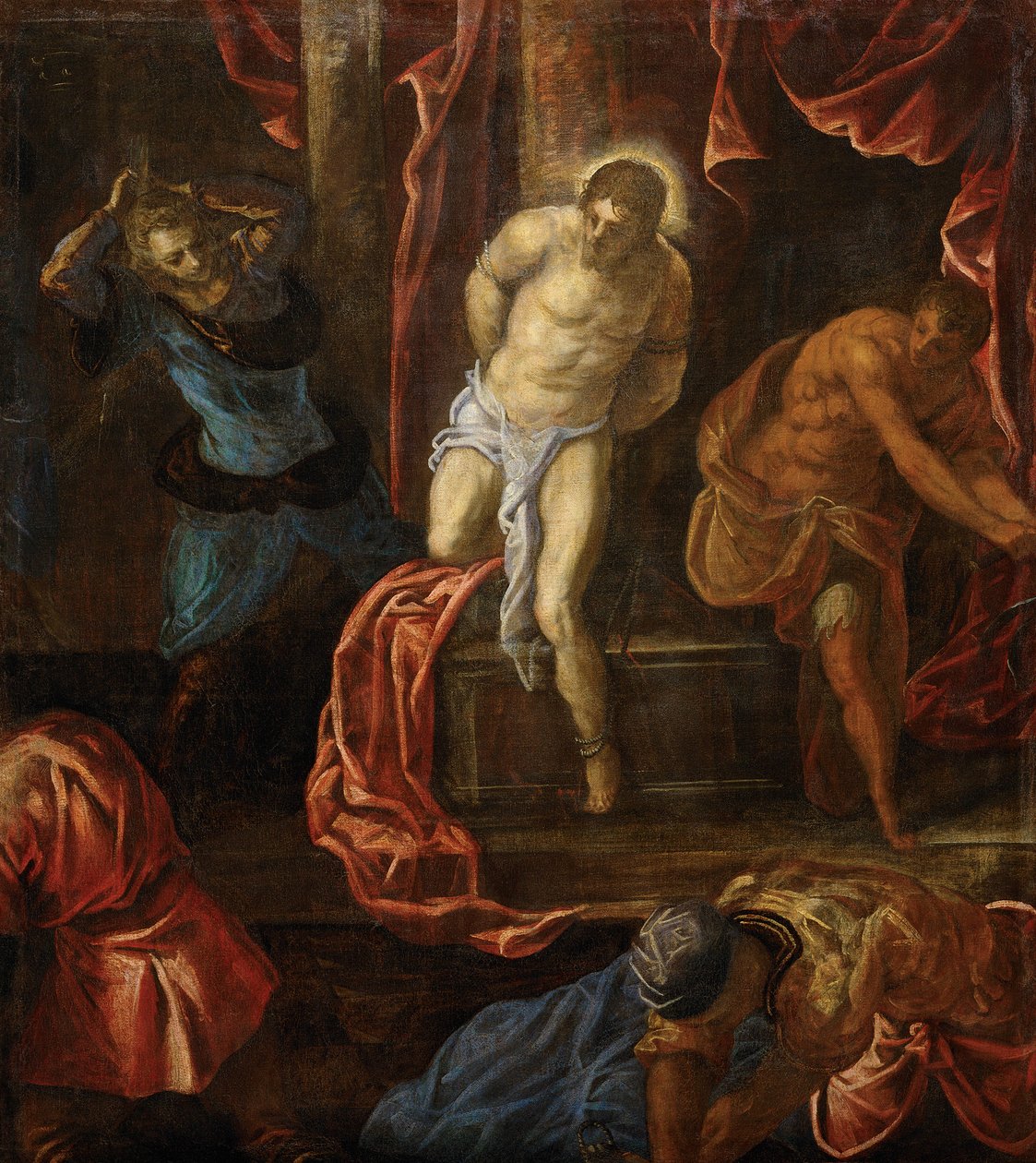 The Flagelation of Christ, ca 1585-1590. av Jacopo Robusti Tintoretto