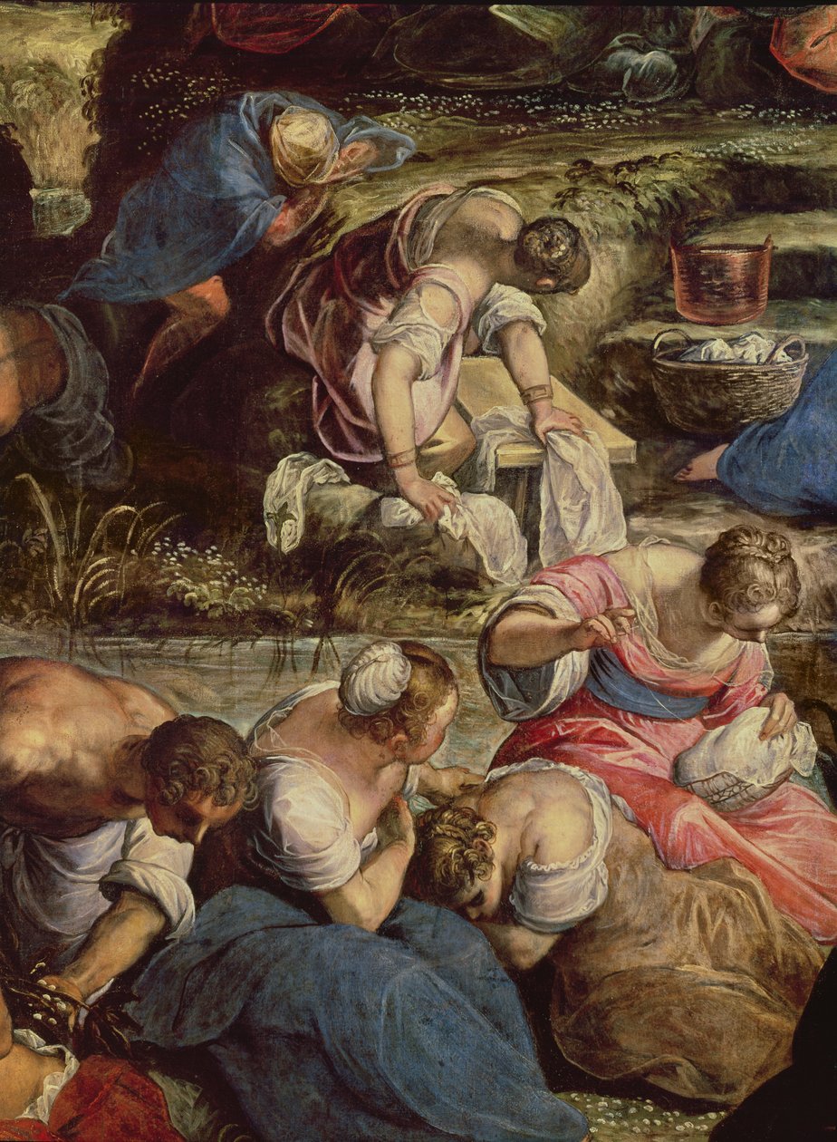 The Gathering of Manna, sentral detalj: sydame av Jacopo Robusti Tintoretto
