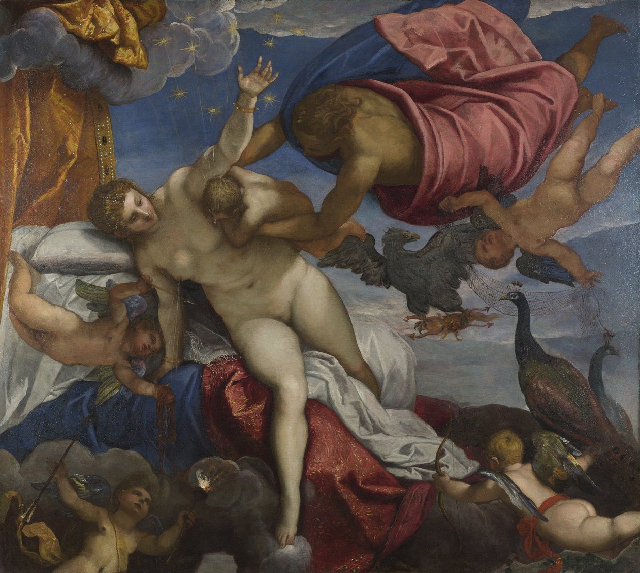 Opprinnelsen til Melkeveien, ca. 1575 av Jacopo Robusti Tintoretto