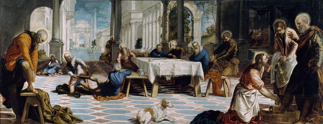 The Washing of the Feet, ca. 1547 (olje på lerret) av Jacopo Robusti Tintoretto