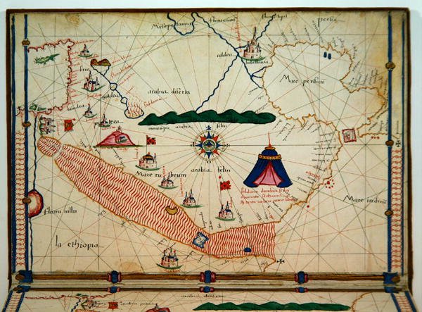 Ms Ital 550.0.3.15 fol.5v Kart over Rødehavet, fra Carte Geografiche av Jacopo Russo