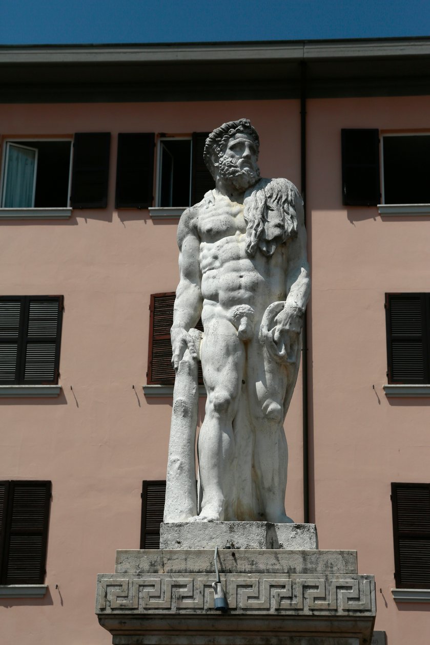 Statue av Hercules av Jacopo Sansovino, Brescello, provinsen Emilia Romagna, Italia av Jacopo Sansovino