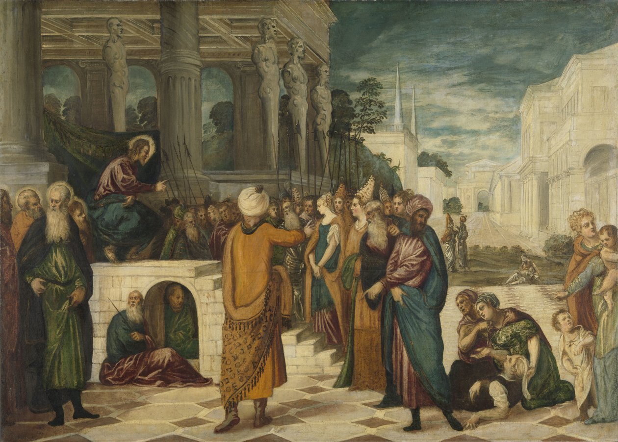 Kristus med den utro kvinnen av Jacopo Tintoretto