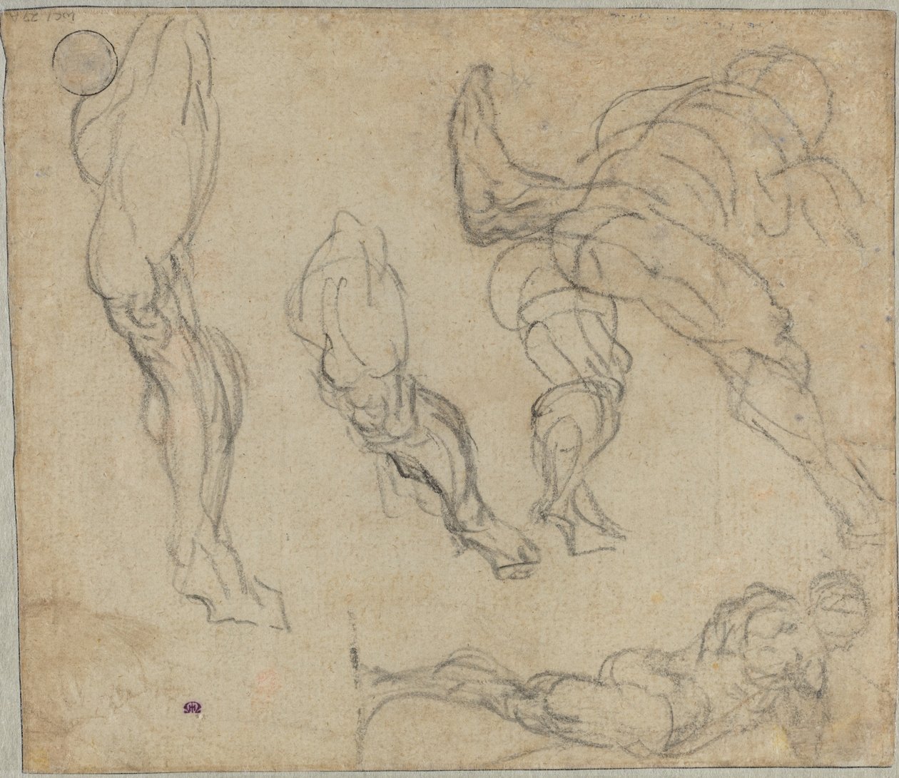 Figurer og ben (verso) av Jacopo Tintoretto