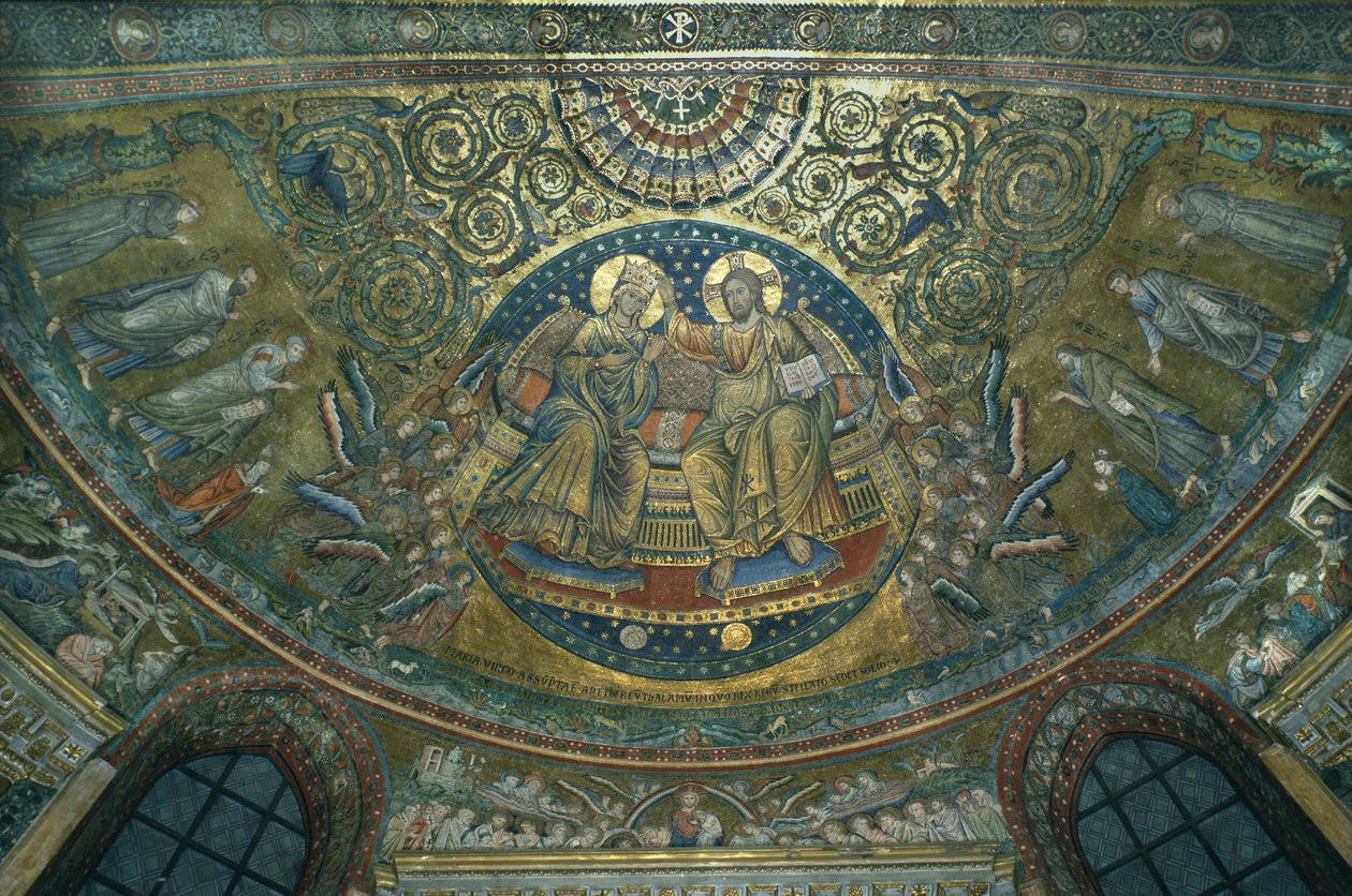 Jomfruens kroning, apsis av Basilica di S.Maria Maggiore, Roma, 1287-92 (mosaikk) av Jacopo Torriti