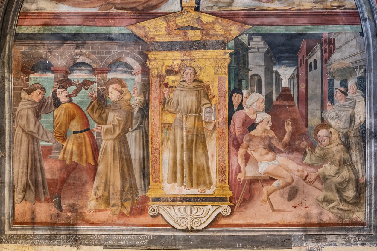 Historier om St. Anthony av Padua, Nisje av St. Anthony av Padua, midten av det femtende århundre (fresco) av Jacopo Vincioli
