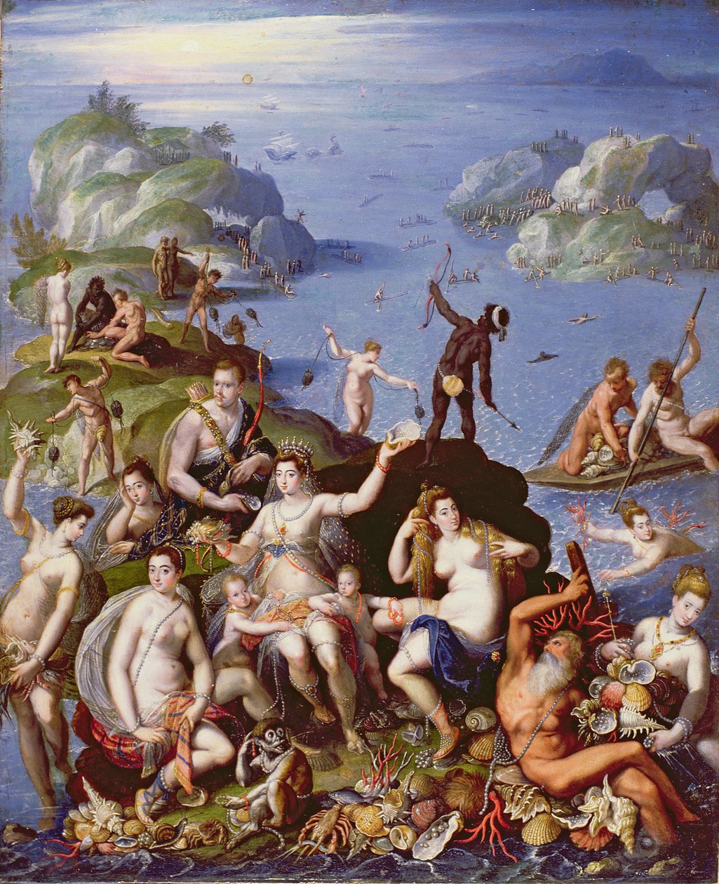 Fiske etter koraller, ca. 1590 (olje på kobber) av Jacopo Zucchi