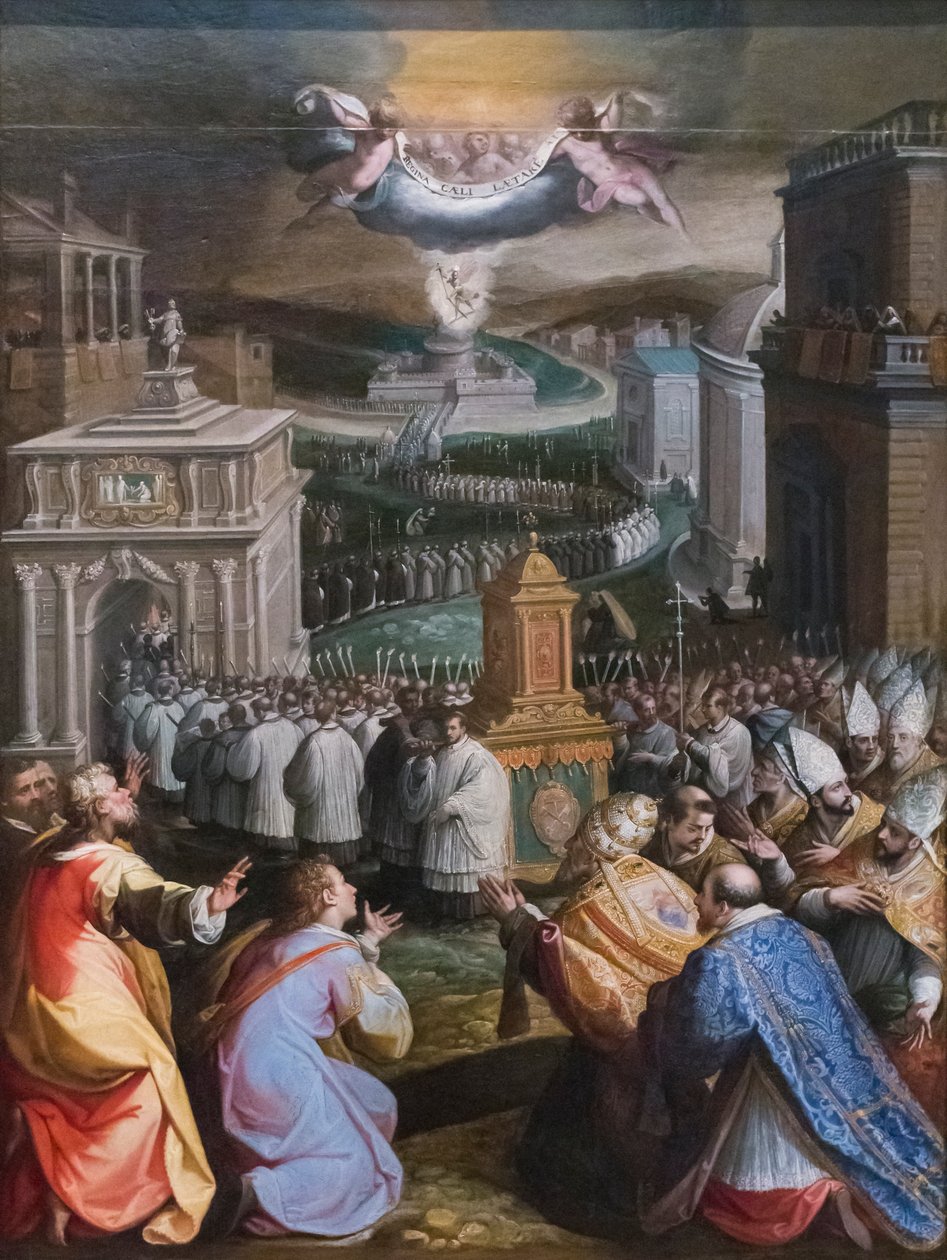 Prosesjon av St Gregory den store (olje på lerret) av Jacopo Zucchi