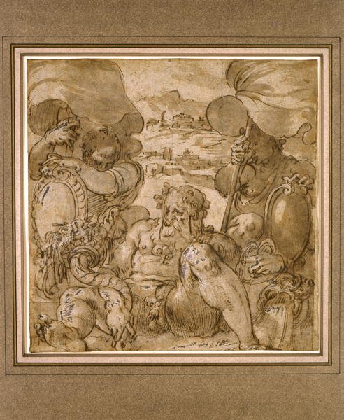 Studie for Allegory of San Gimignano og Colle Val d