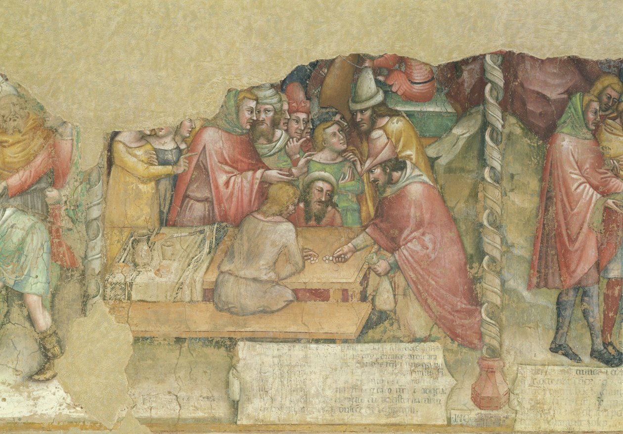 Joseph solgt av brødrene hans (fresco) av Jacopo da Bologna
