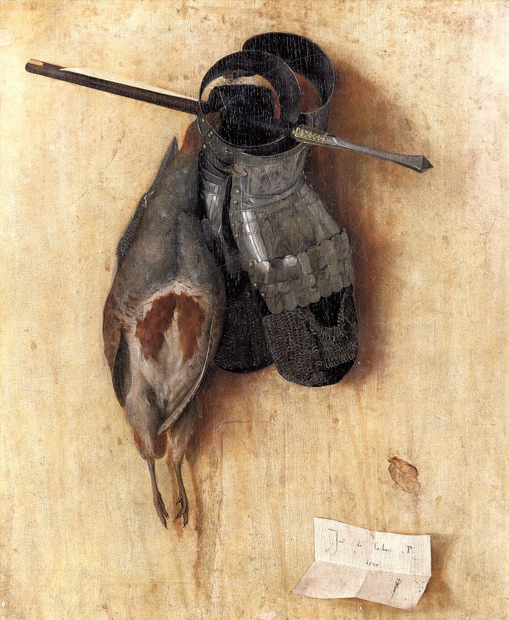 Stilleben med rapphøne og jernhansker av Jacopo de