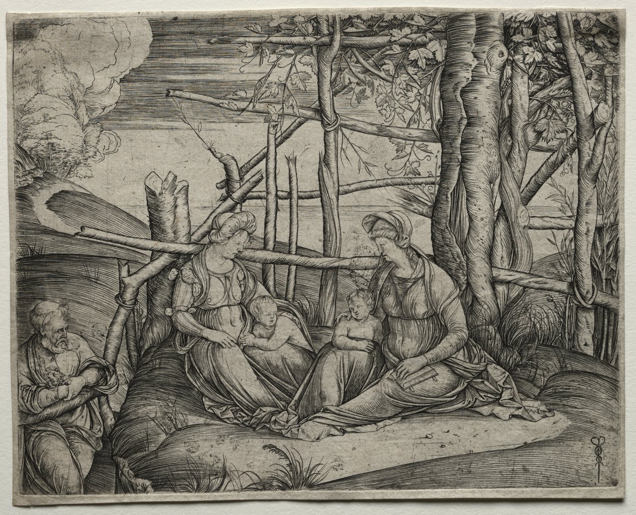 Den hellige familie med St. Elizabeth av Jacopo de