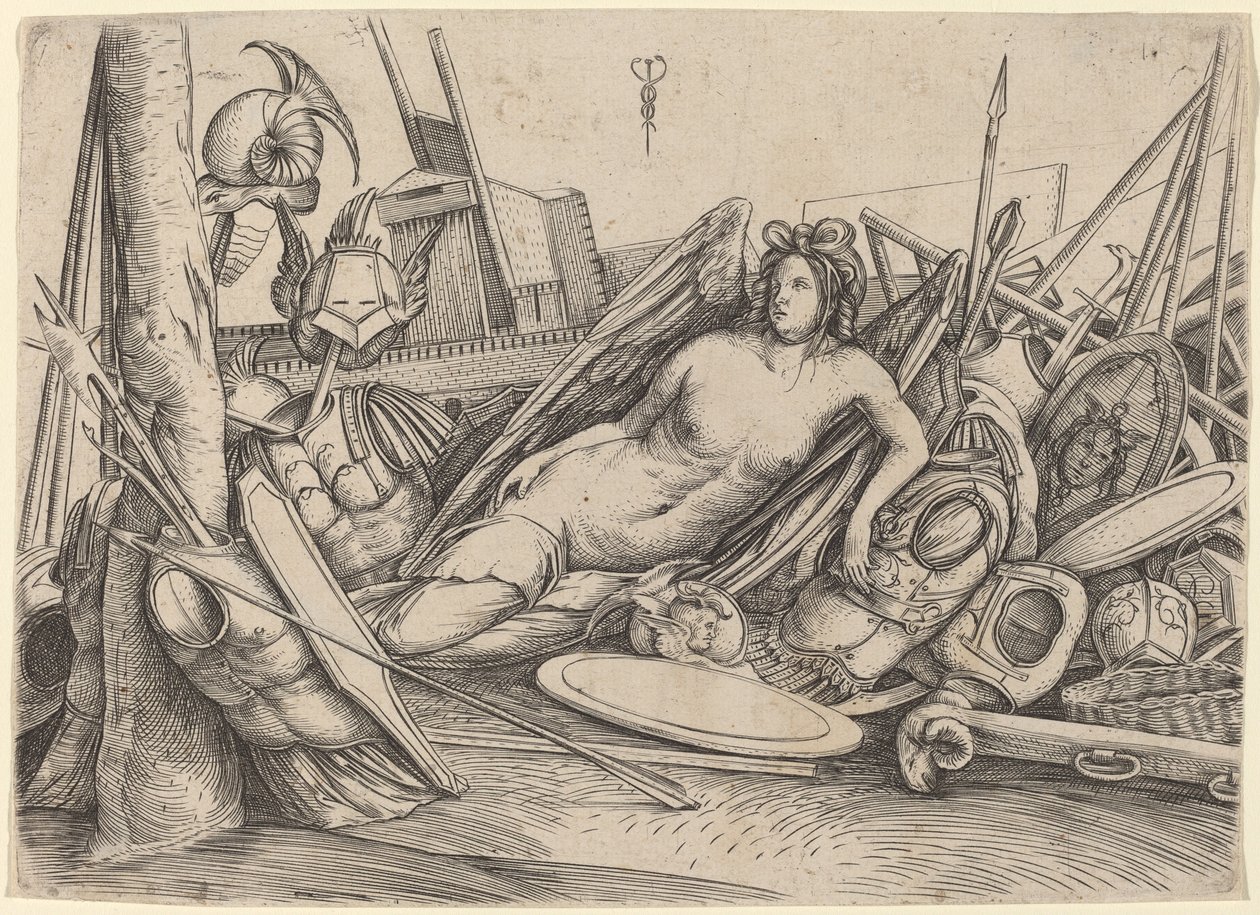 Victory Reclining blant trofeer av Jacopo de