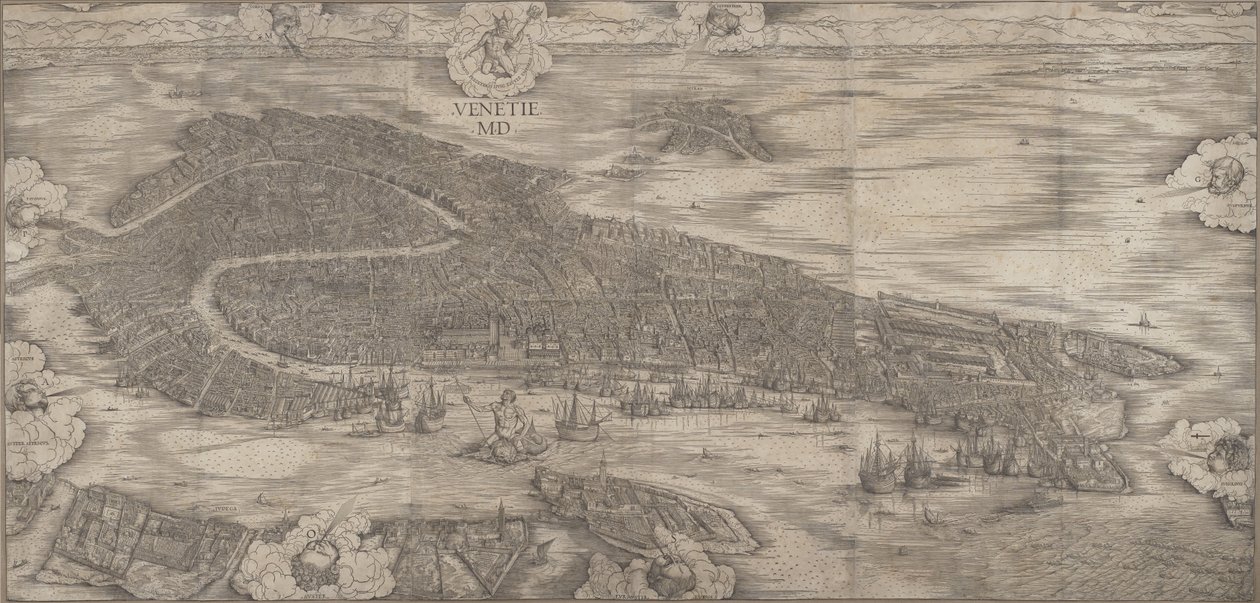 Utsikt over Venezia av Jacopo de Barbari