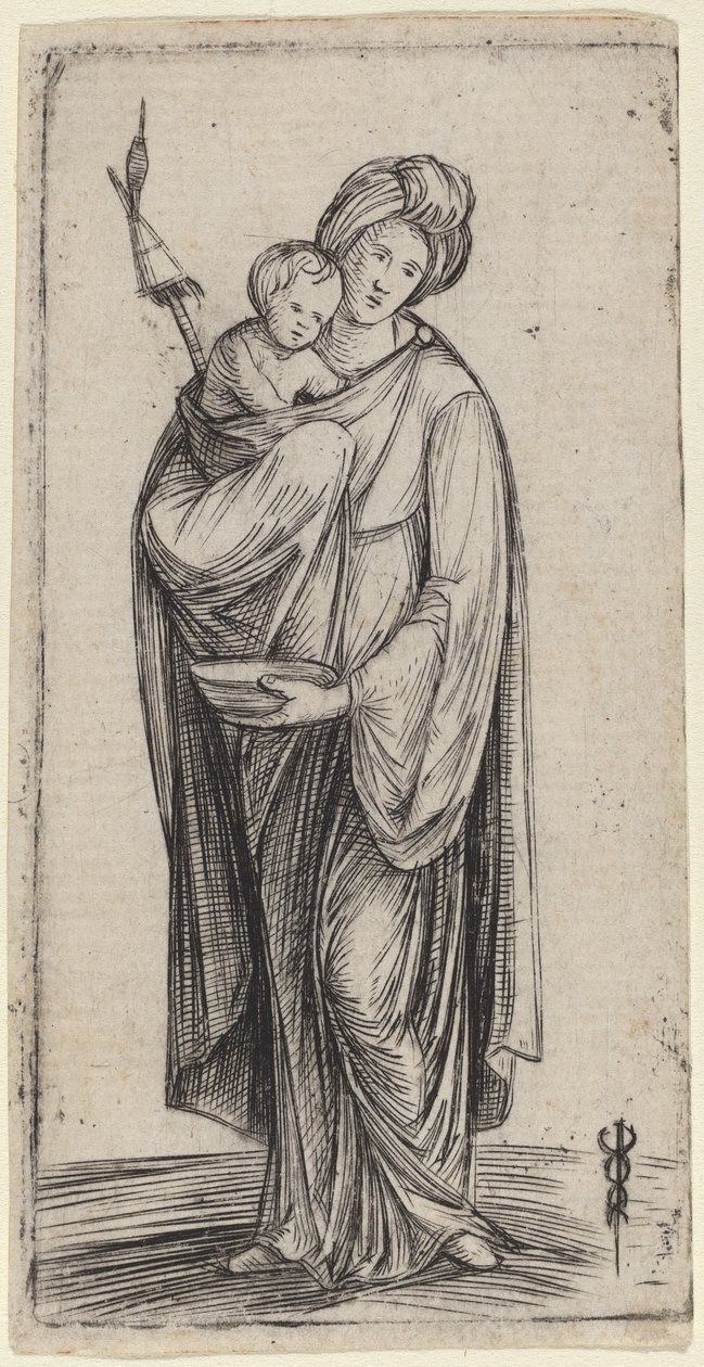 Kvinne og barn med distaff av Jacopo de