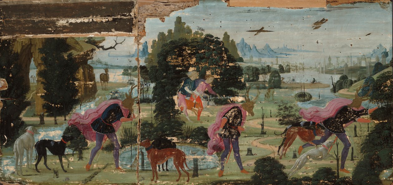 Actaeon forvandlet til en hjort av Jacopo del Sellaio