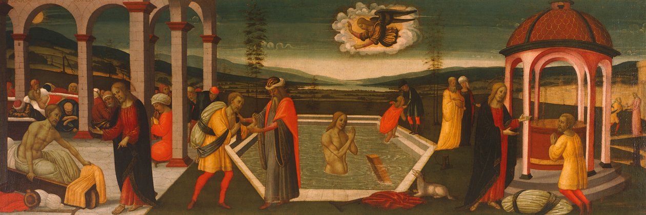 Pool of Bethesda av Jacopo del Sellaio (1441-1493) av Jacopo del Sellaio