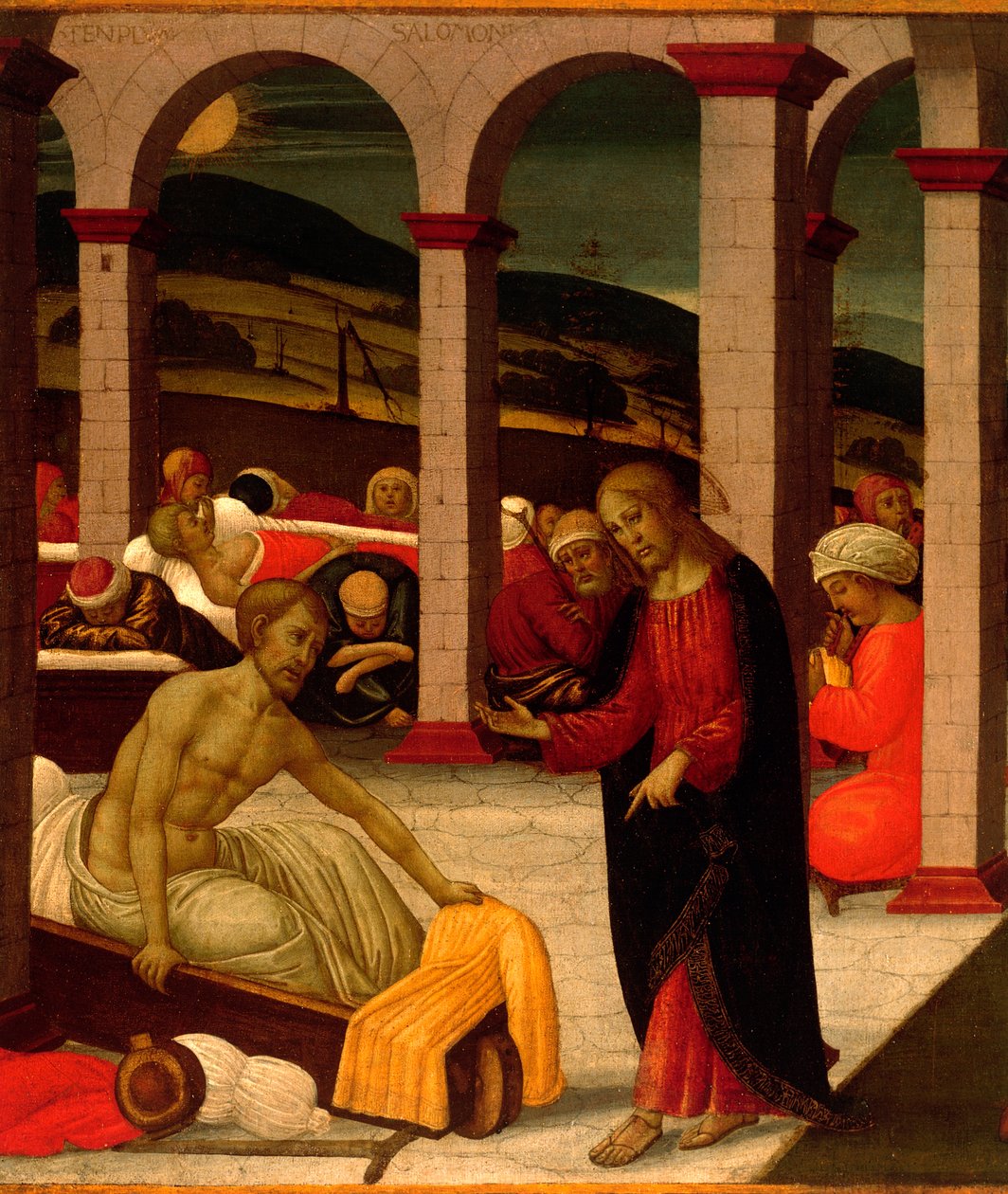Pool of Bethesda av Jacopo del Sellaio (1441-1493), detalj av Jacopo del Sellaio