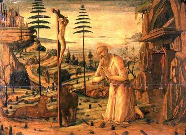 St. Hieronymus ved bønn av Jacopo del Sellaio