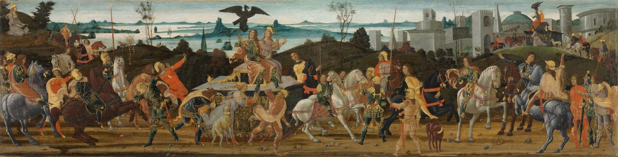 Tarquinius Priscus kommer inn i Roma av Jacopo del Sellaio