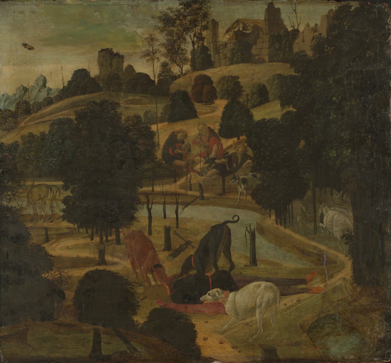 Actaeons død av Jacopo del Sellaio