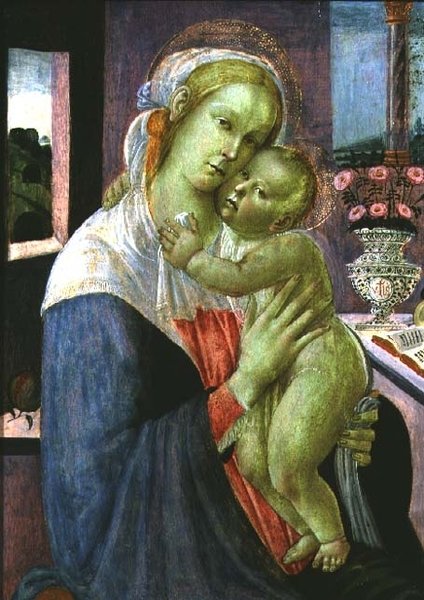Jomfruen og barnet av Jacopo del Sellaio