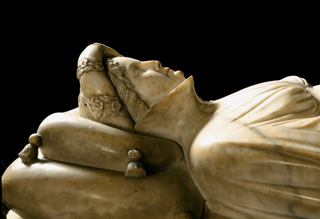 Monument til Ilaria del Carretto til familien til Marquis of Savona. Detalj. Marmor skulptur av Jacopo della Quercia