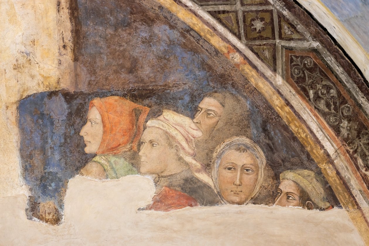 Fem uidentifiserte figurer (fresco) av Jacopo di Cione