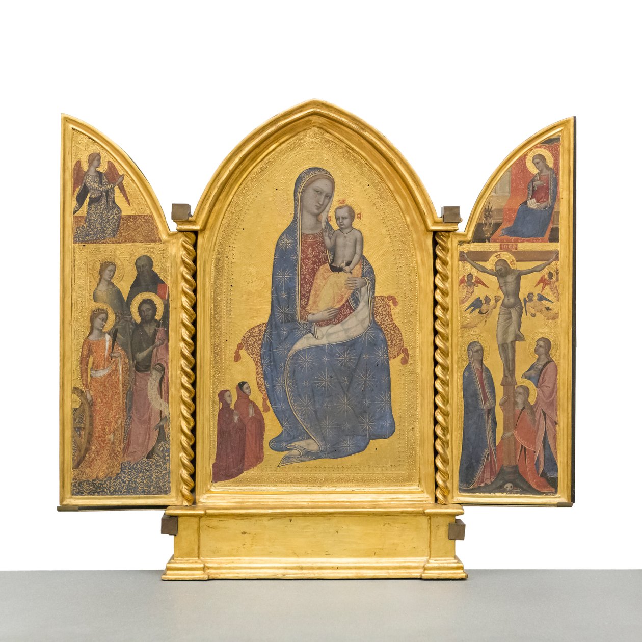 Madonna og barn; Kunngjøring; Crucifixion and Saints, ca. 1380 (panel) av Jacopo di Cione