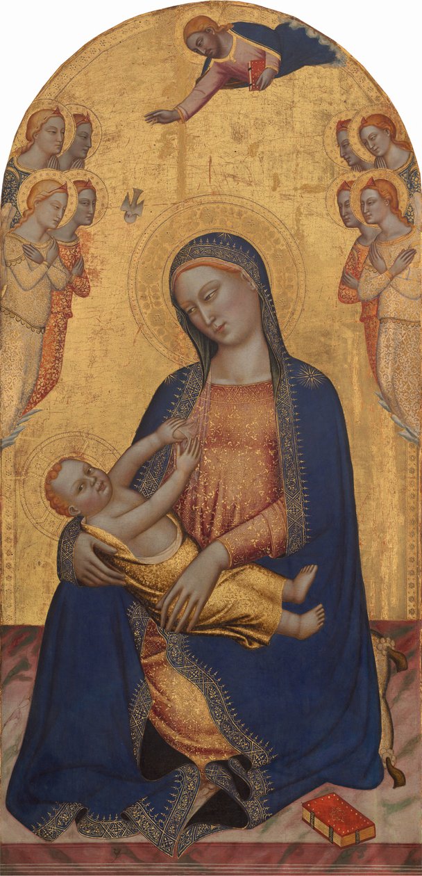 Madonna og barn med Gud Faderens velsignelse og engler, ca. 13701375. av Jacopo di Cione