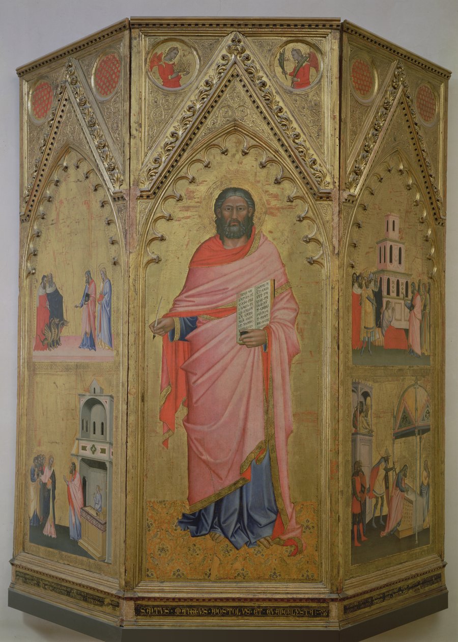 St. Matteus og scener av livet hans (tempera på panel) av Jacopo di Cione