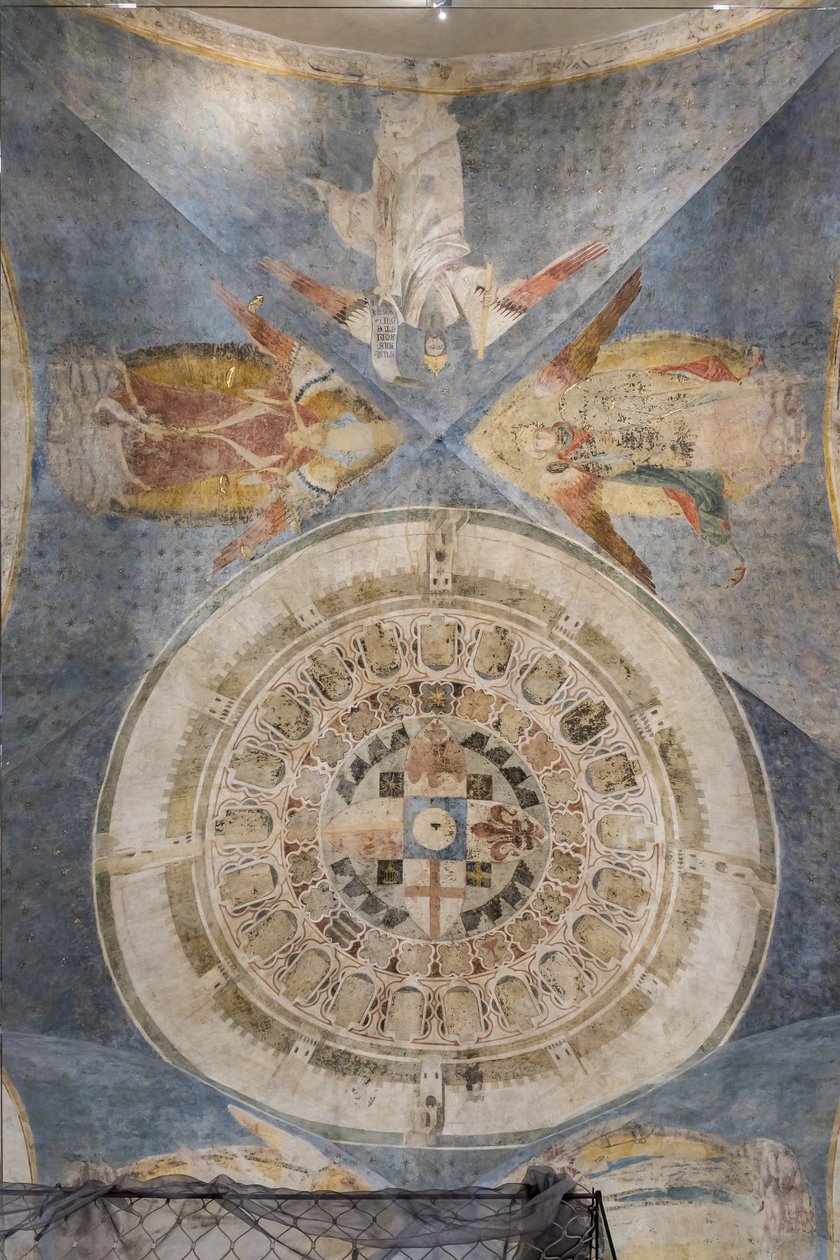 Hvelv med det sirkulære bildet av Firenze som det nye himmelske Jerusalem (fresco) av Jacopo di Cione