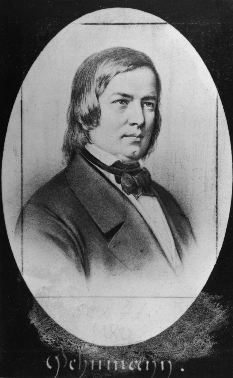 Robert Schumann (1810-56) gravert fra et fotografi av Pierre Jacotin