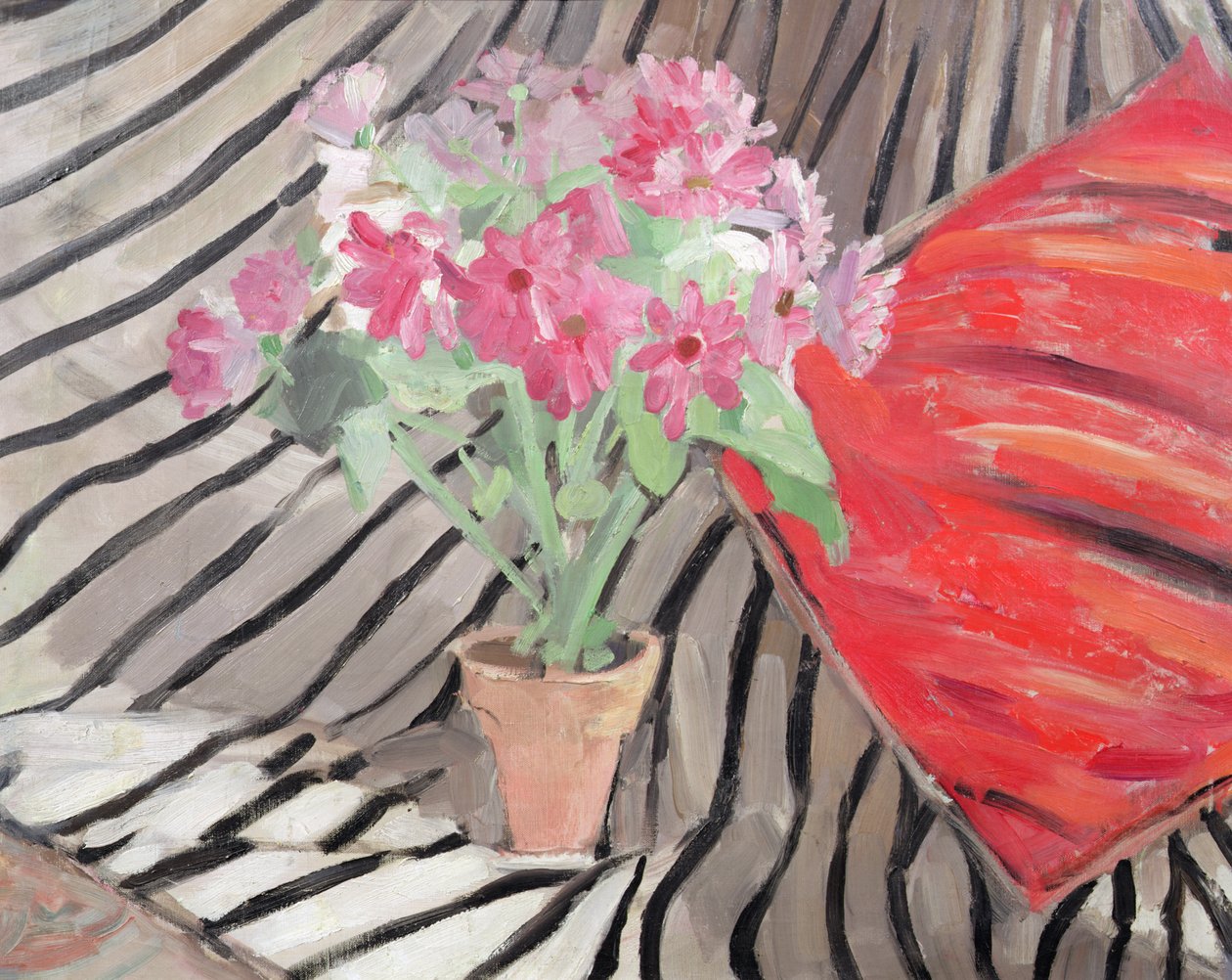 Harmony of Flowers and Zebra Fabric, ca. 1917 (olje på lerret) av Jacqueline Marval