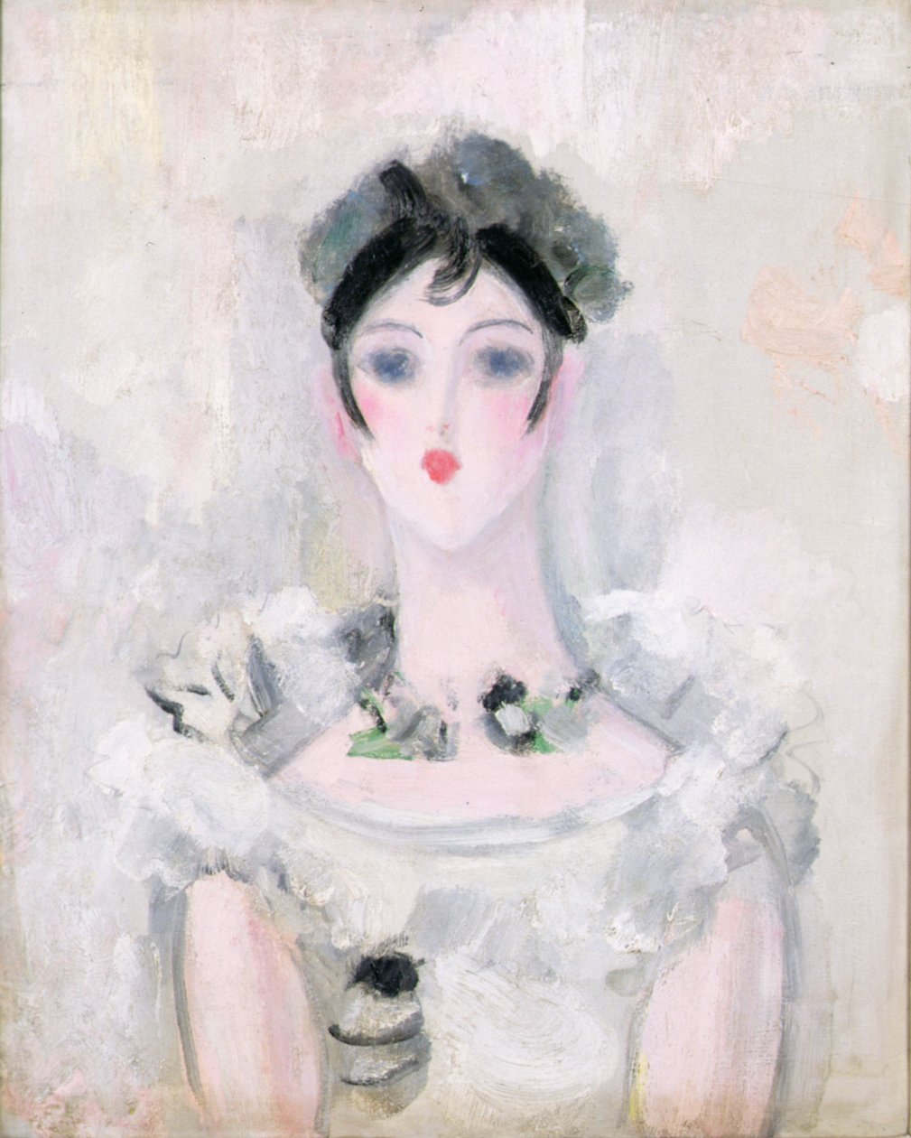 Portrait of a Young Woman with a Lace Bodice, ca. 1925-6 (olje på lerret) av Jacqueline Marval