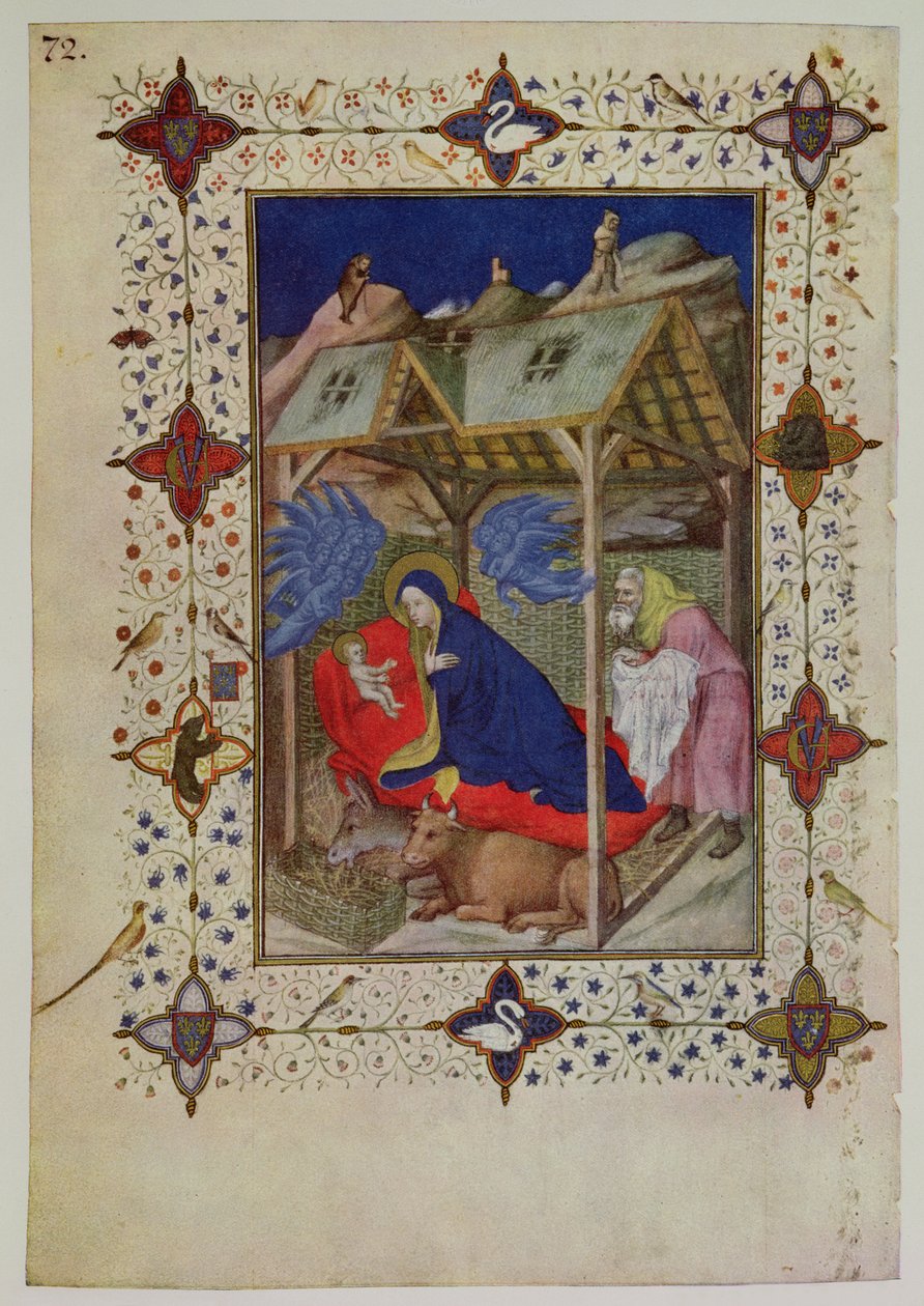MS 11060-11061 Hours of Notre Dame: Prime, The Birth of Christ, fra 