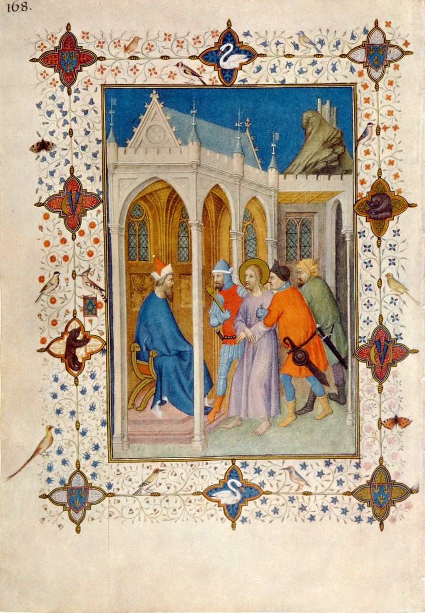 MS 11060-11061 Hours of the Cross: Prime, Kristus foran Pilatus, fra 