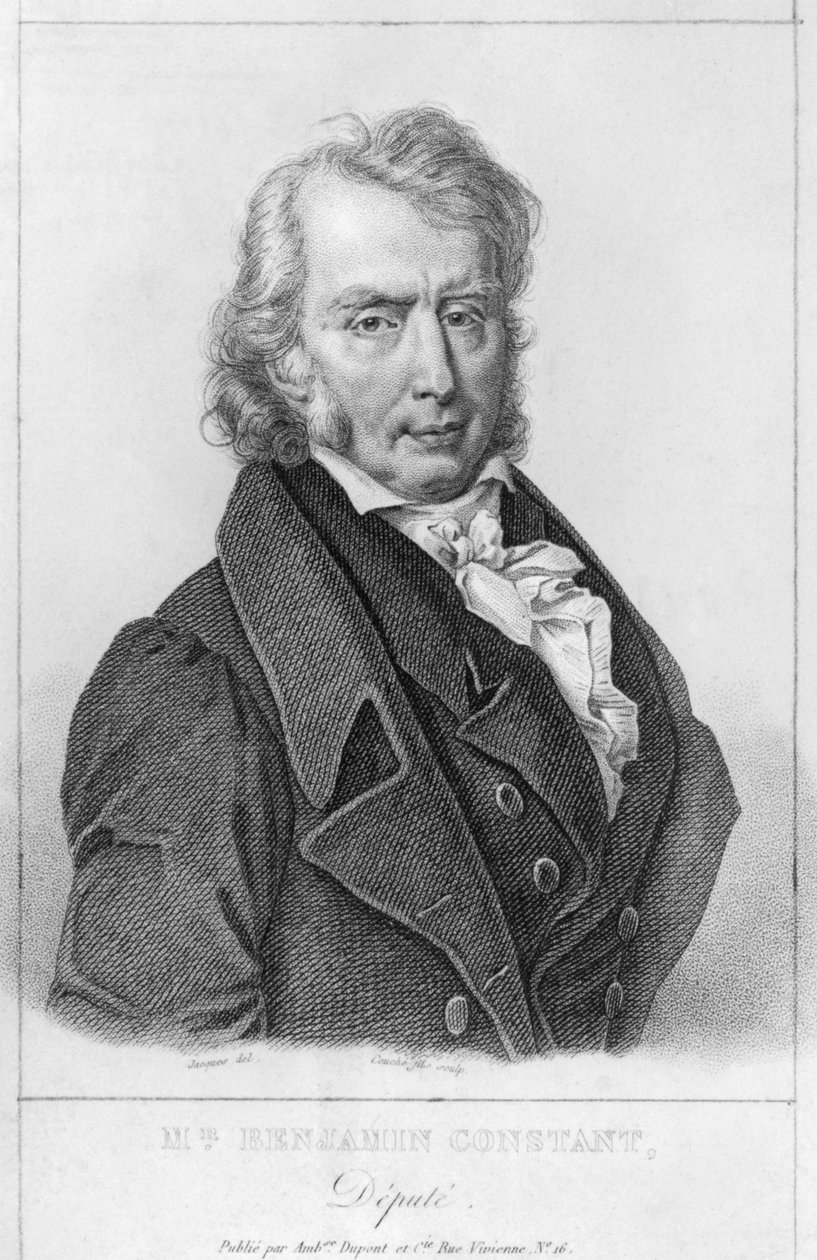 Henri Benjamin Constant de Rebecque (1767-1830) som stedfortreder, gravert av Louis Francois Couche (1782-1849) av Jacques