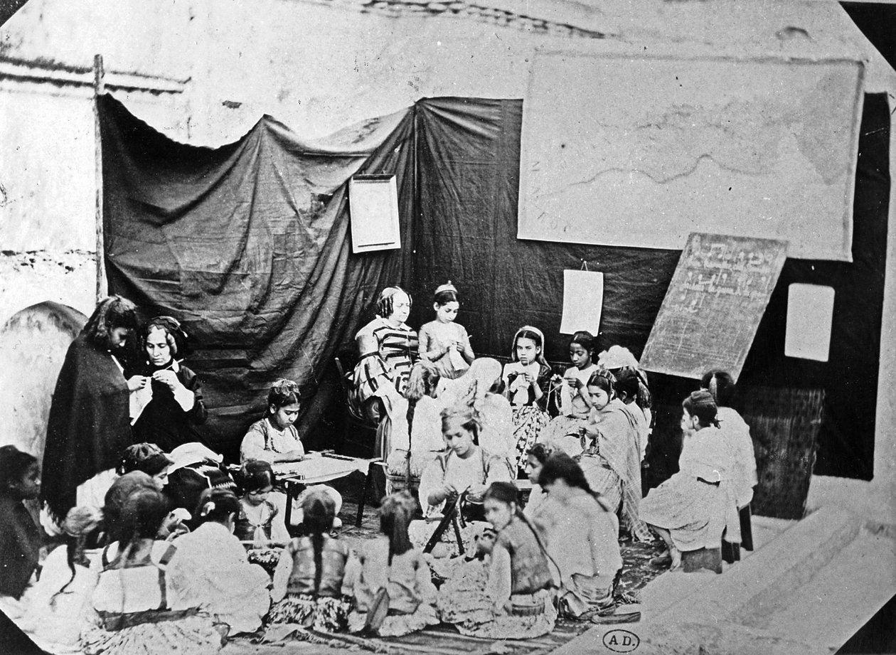 Pikeskole i Alger, ca. 1860 av Jacques Antoine Moulin