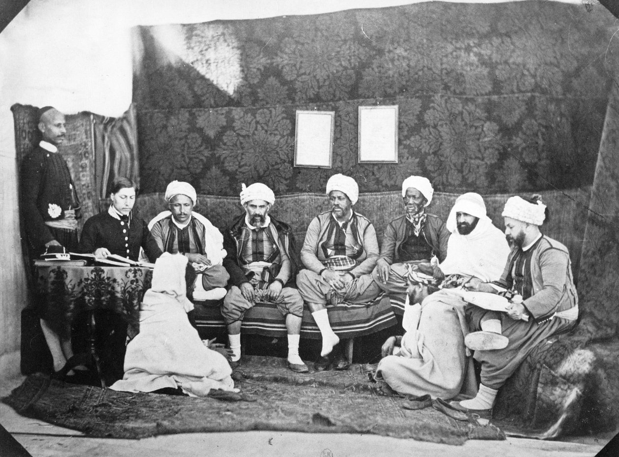 Tribunal for forsoning av forskjellige raser ved Bureau Arabe, ca. 1857-67 av Jacques Antoine Moulin