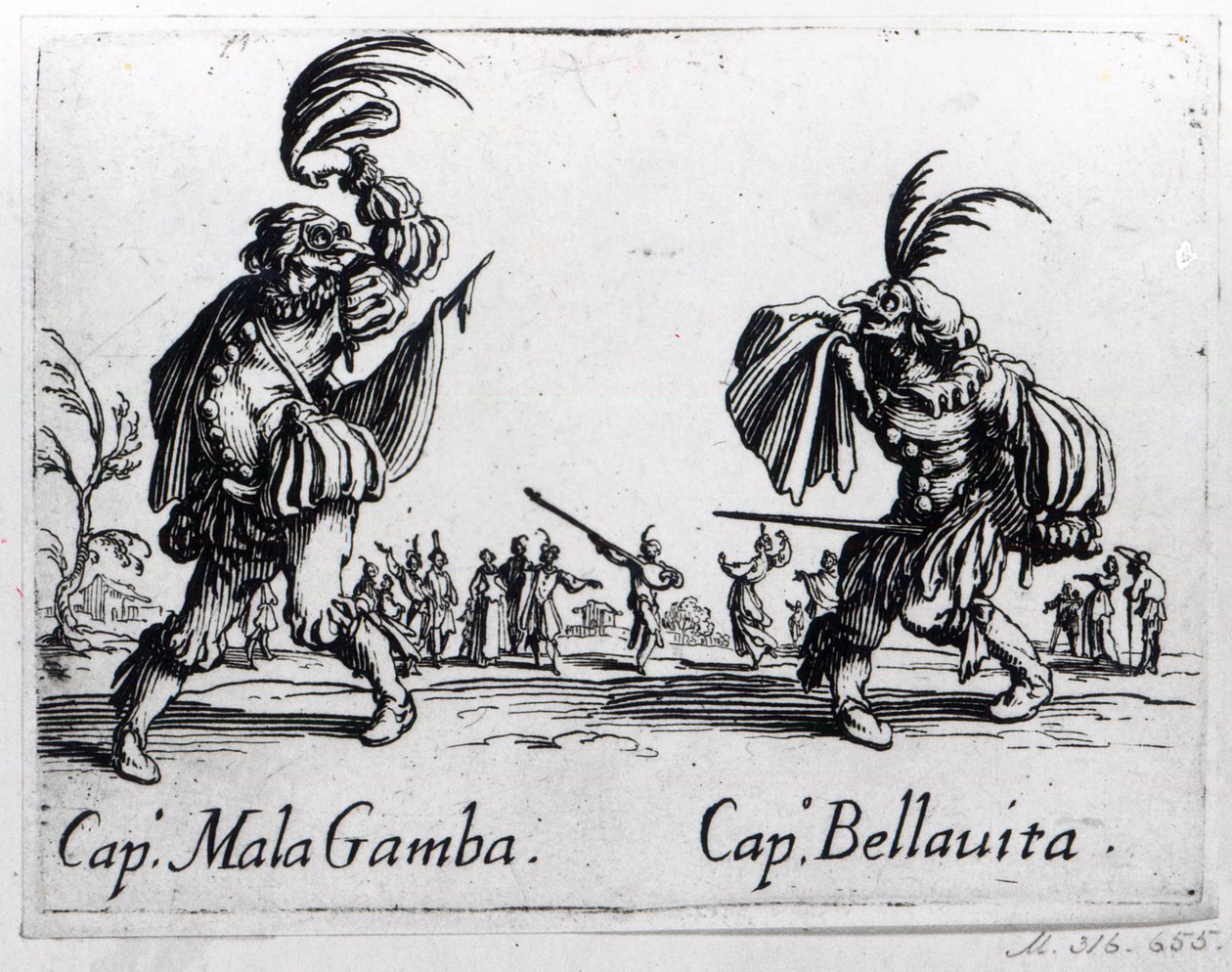 Balli de Sfessania, ca. 1622 av Jacques Callot