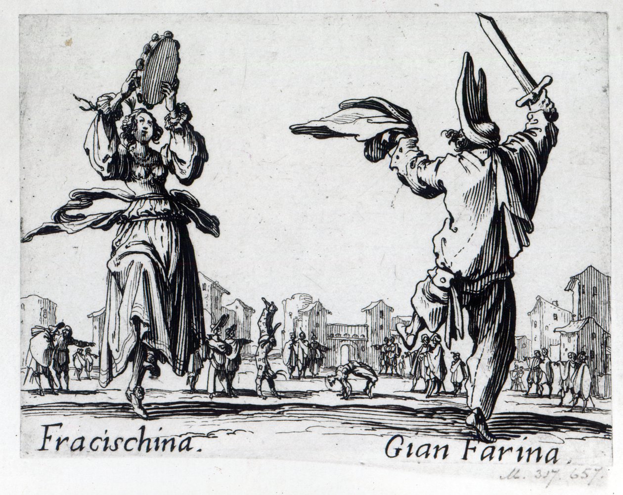 Balli de Sfessania, ca. 1622 av Jacques Callot