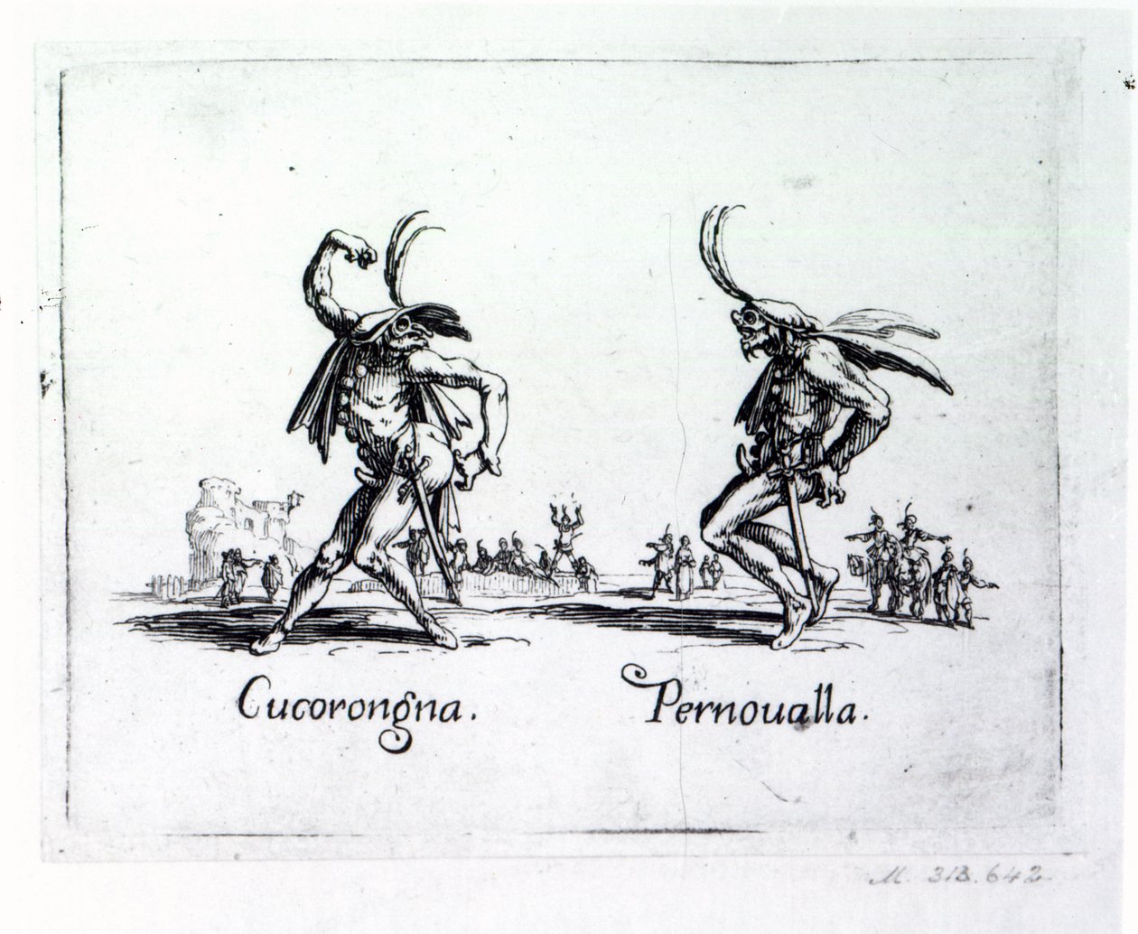 Balli de Sfessania, ca. 1622 av Jacques Callot