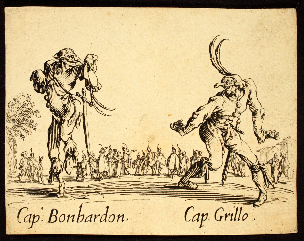 Kapteiner Bonbardon og Grillo, 1622 av Jacques Callot