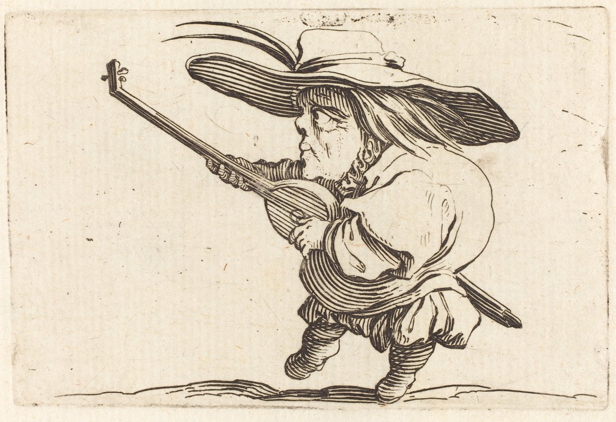 Lutespilleren, ca. 1622 (etsing og gravering) av Jacques Callot