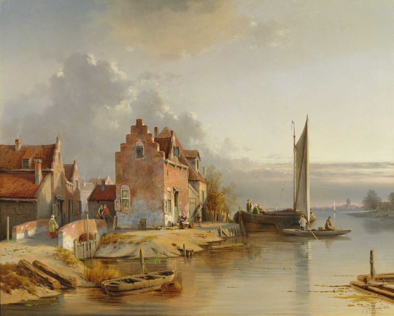 Belgisk elvebredd, 1858 av Jacques Carabain